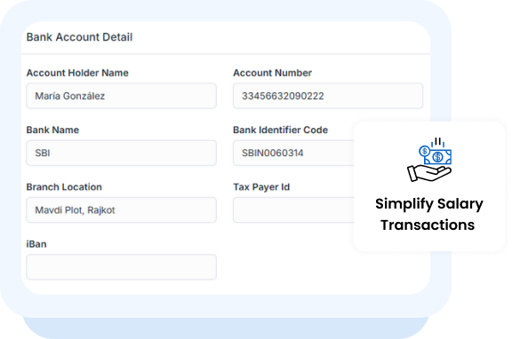 bank account details